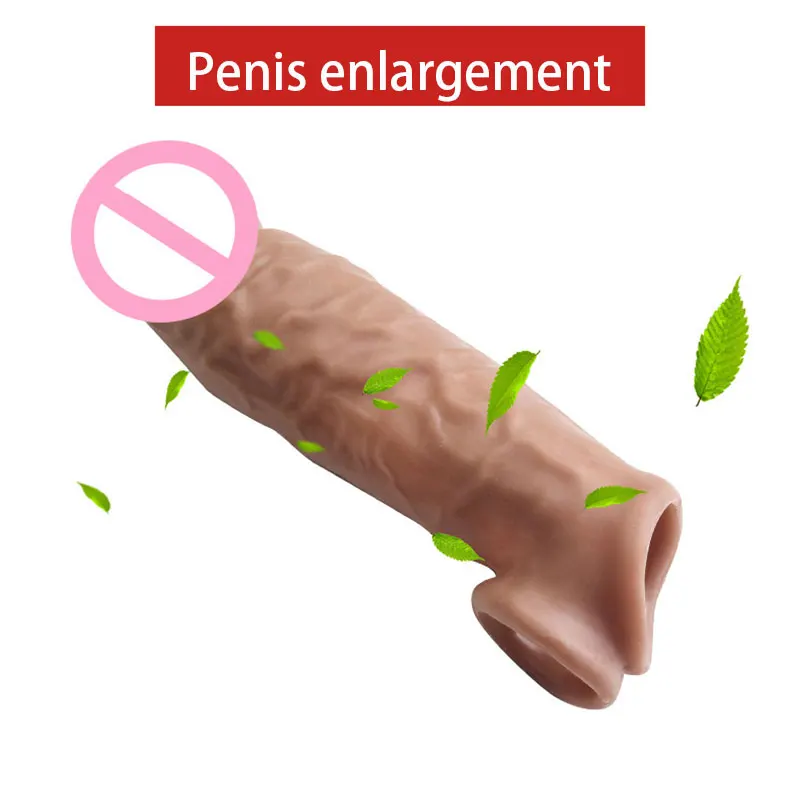 18 Adult Sex Toys For Man Silicone Enlargement Penis Sleeve Extender Reusable Sleeves Delay Ejaculation male sex toys penis vibrator sleeve