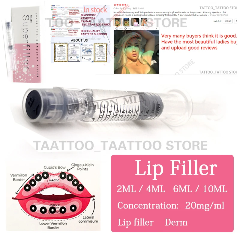 

1 Pcs 20 mg/ml HA Cross-linking Lip Enhancement Hyaluronic Acid Use For Hyaluron Pen 1ml 2ml 5ml 10ml With Box