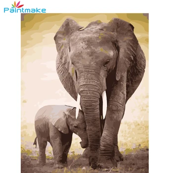 

Paintmake Animal DIY Painting By Numbers elephant Oil Painting On Canvas For Home Room Decor Wall Art Picture GX6971