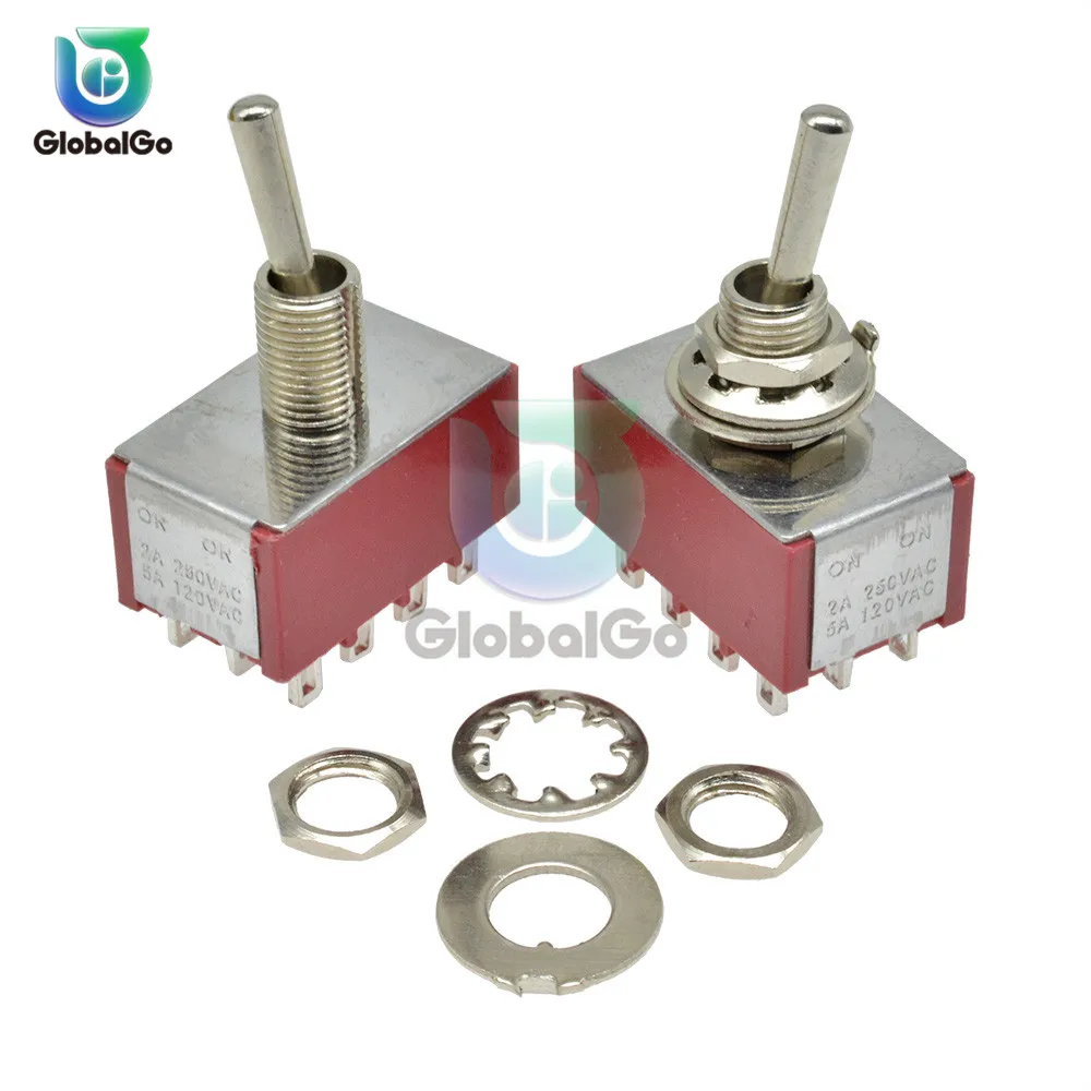 5pcs MTS-403 Mini Miniature Toggle Switch 12pin 3 Position