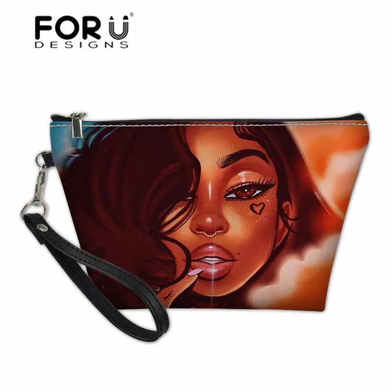 FORUDESIGNS/черные женские косметички в африканском стиле для женщин, органайзер для путешествий, сумка для макияжа, Женский функциональный набор для чистки, сумки Bolsa - Цвет: YQ4643Z8