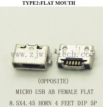10 шт./лот Micro USB разъем AB Тип со штекера на гнездо телефона зарядный 8 5x4 45 Oppoisite Рог