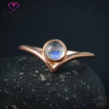 

HuiSept Fashion 925 Silver Ring with Round Moonstone Korean Style Jewelry Rings Ornaments for Women Wedding Party Gift Wholesale