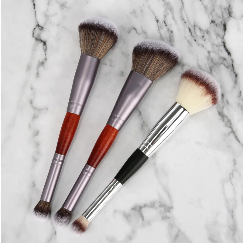 

Single Makeup Brushes Double headed fibre Hair Foundation powder Blush Eye shadow Concealer Women Beauty Tools Make up Brush kit