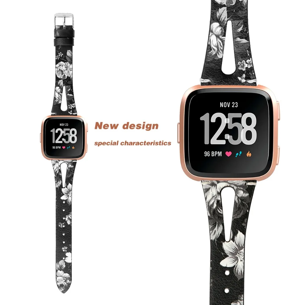 Ремешок-браслет из искусственной кожи с принтом для замены Fitbit Versa, аксессуары для смарт-часов Fitbit Versa Correa