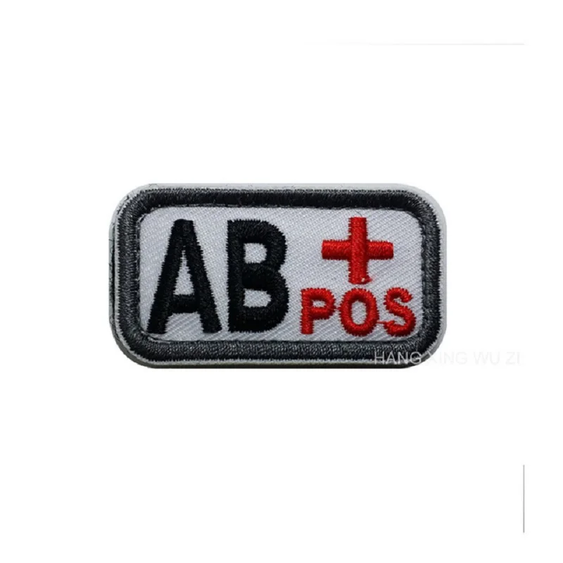 Military Patches Blood Positive Embroidered Tactical Patch  A+ O+ B+ AB+ Positive bag badges fabric sticker Hunting accessories (13)