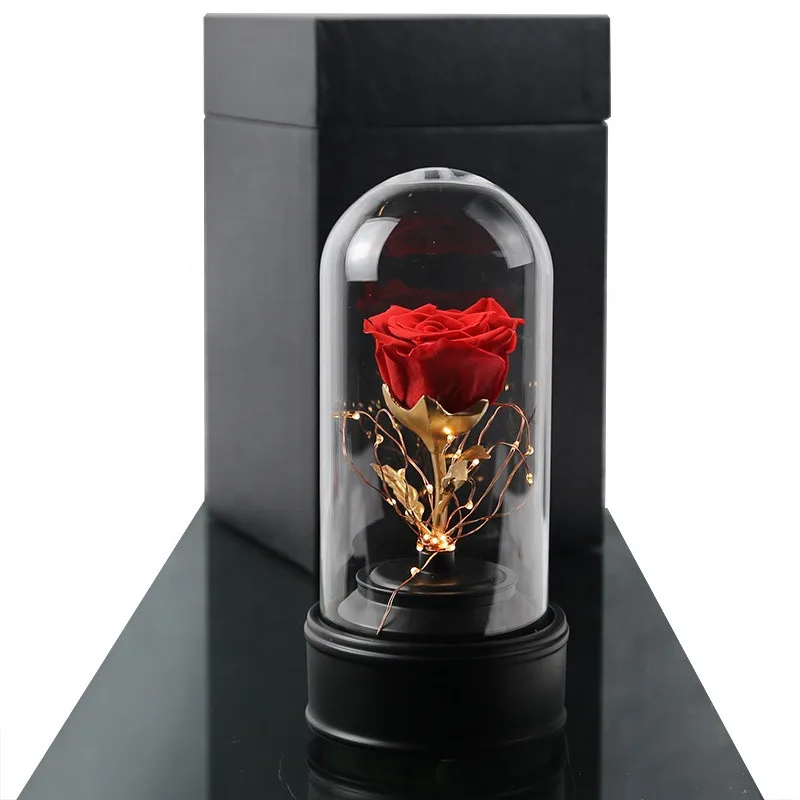 Hot Sale Beautiful Led Light Bluetooth Speaker Preserved Eternal Roses in Glass Dome | Дом и сад