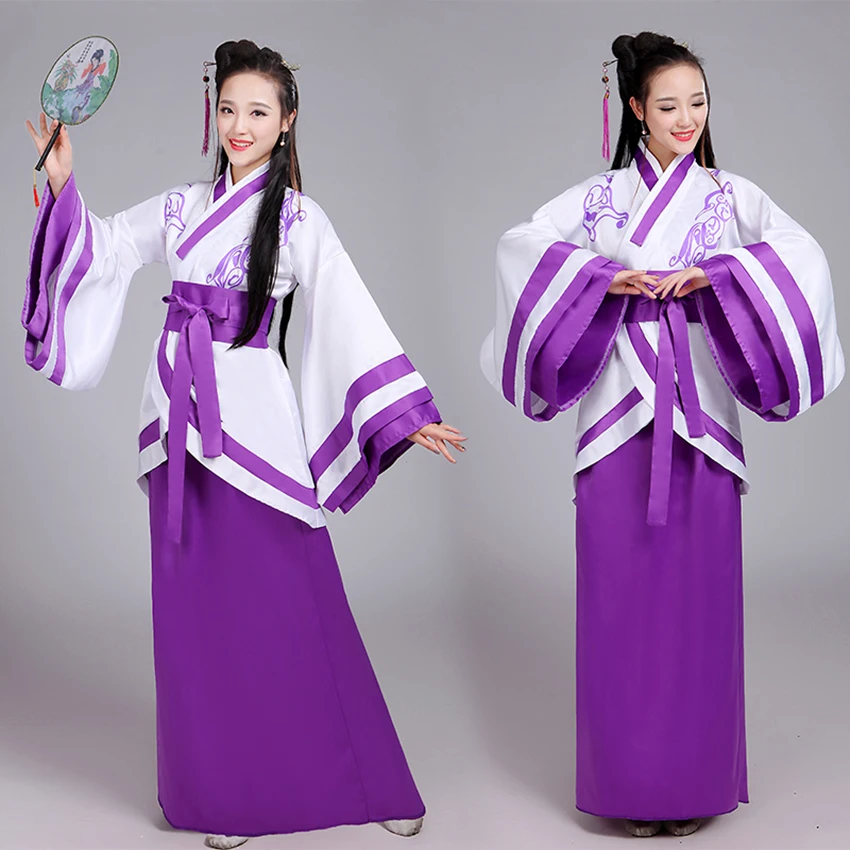 Hanfu народное платье для женщин Древний китайский костюм династии Тан Модные
