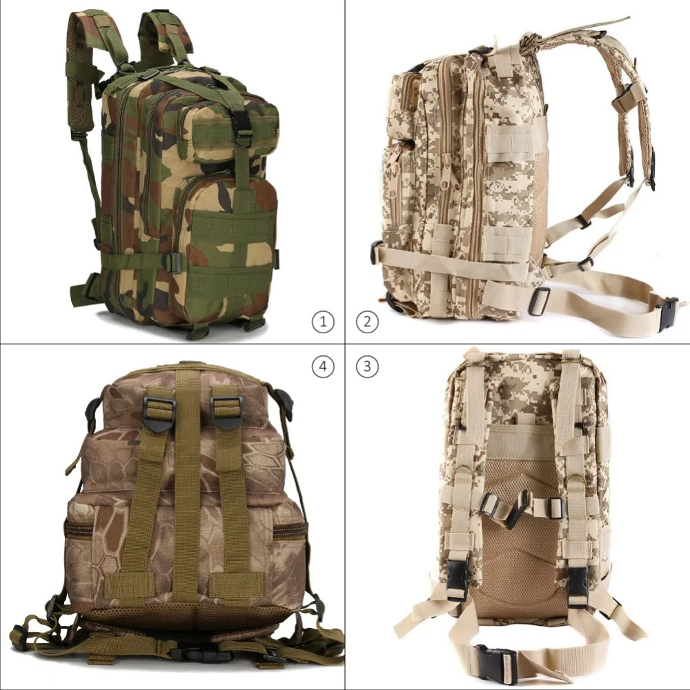 Facecozy Открытый походный военный тактический рюкзак камуфляж 600D нейлон треккинг Сумка для дорожного набора 25-30L маленький спортивный рюкзак