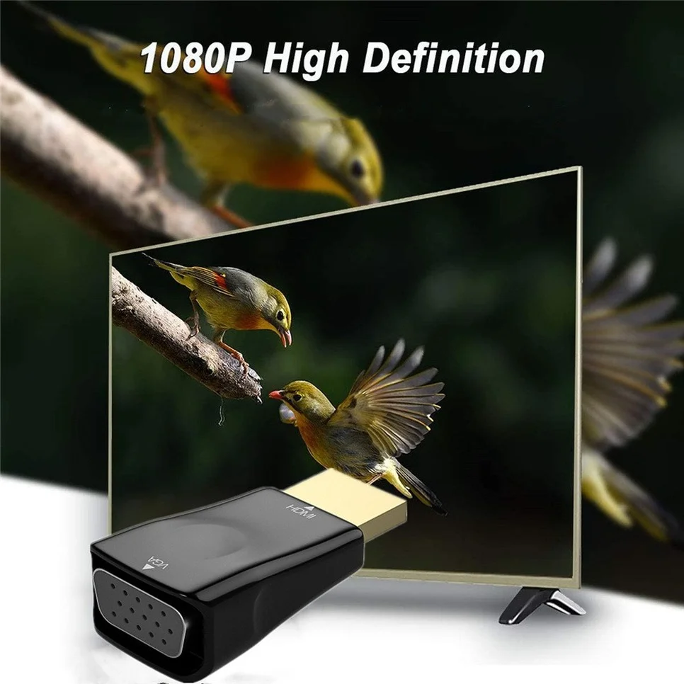 Male to Female HDMI-compatible to VGA Adapter HD 1080P Audio Cable Converter For PC Laptop TV Box Computer Display Projector