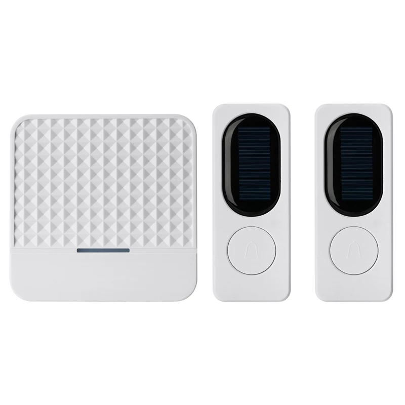 Solar Powered Waterproof Wireless DoorBell no battery Smart Door Bell 2LED Night Light 1 Receiver Transmitter EU US plug | Обустройство