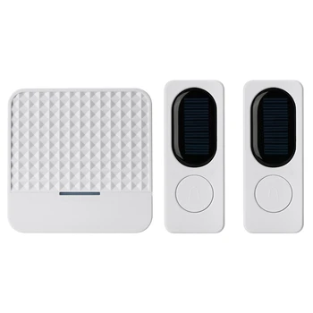 

Solar Powered Waterproof Wireless DoorBell no battery Smart Door Bell 2LED Night Light 1 Receiver 1 Transmitter EU US plug