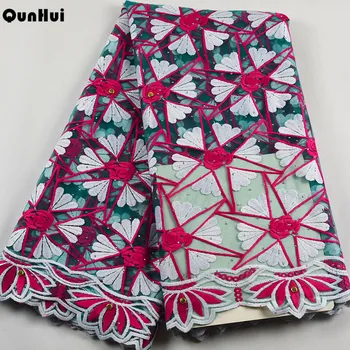 

Best selling 2019 orange african cord lace High quality french lace with plenty stones or African lace fabric red nigerian lace