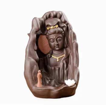 

Guanyin smoke Backflow Incense Burner Home Teahouse Decoration Aromatherapy furnace Incense Base Crafts gift