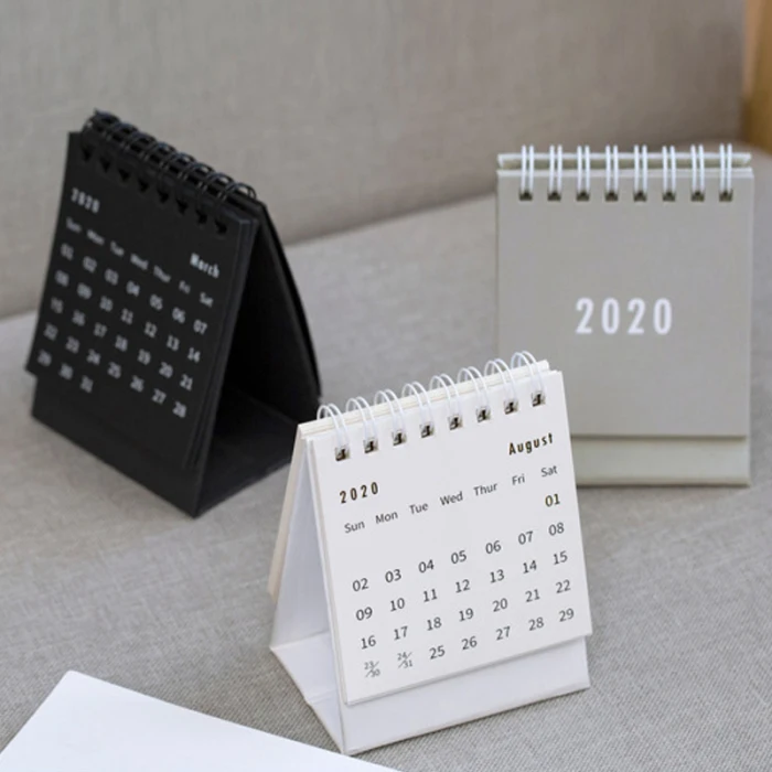 Calendário de Mesa Simples para Casa Decoração do Escritório Recém Dobrável Flip Calendário Estilo Quarto 2021 6 Recém 2020 calendário de mesa dobrável flip