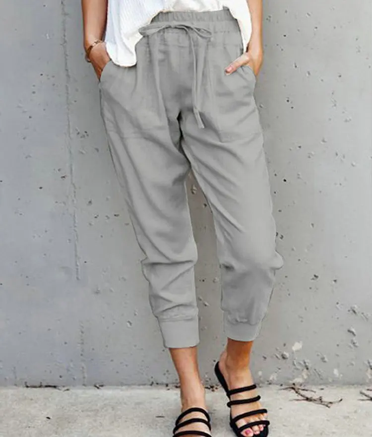 linen pants 2021New Women's Cotton Linen Pants Male Summer Breathable Solid Color Linen Trousers Fitness Streetwear S-3XL black cargo pants