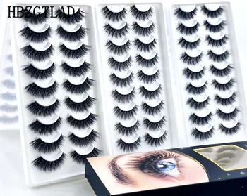 

18 Pairs 3D Mink Hair False Eyelashes Handmade Natural Long Eyelash Wispy Fluffy Lashes Reusable False Eyelashes Extension Tool