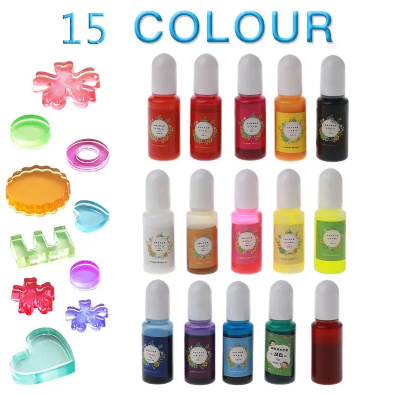 

15 Colors Epoxy Pigment Translucent Liquid Resin Colorant Epoxy Resin Dye Mix Color Liquid Dye Resin Jewelry Making