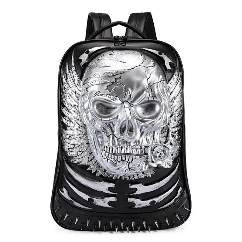 

Men and Women Backpacks Personality Travel Backpack 3D Skull Backpacks Laptop Schoolbag For Teenagers