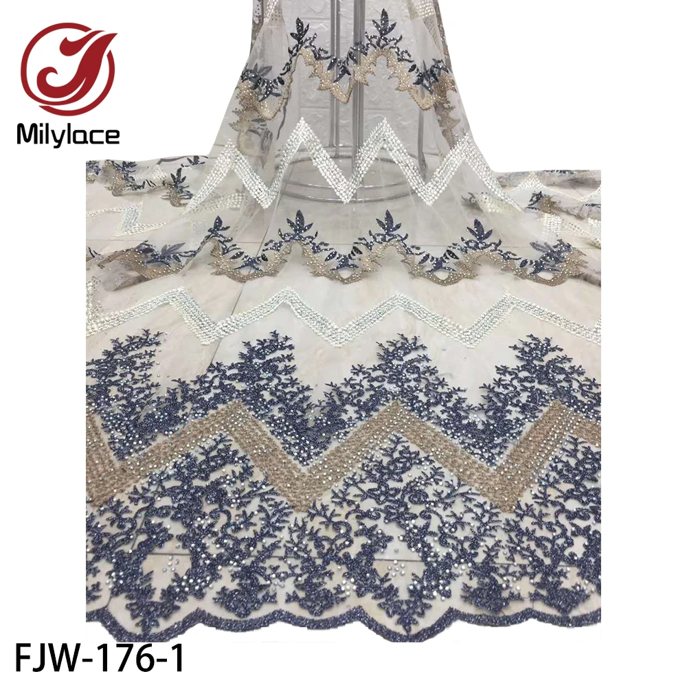 African Lace Fabric Fashion Nigerian Fabrics Embroidery Tulle French with Stone for Women Dress FJW-176 | Дом и сад