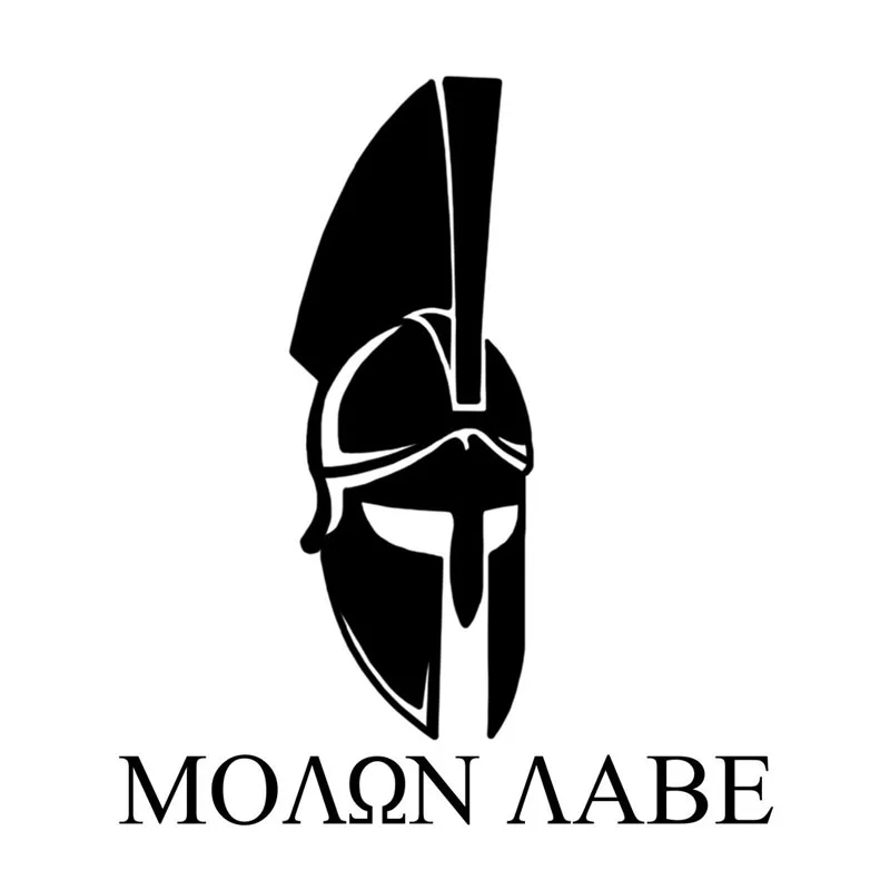 14X16CM MOLON LABE Spartan Helmet Vinyl Sparta Black White Window Sticker f...