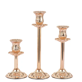 

IMUWEN Metal Candle Holder Delicate Candle Stand Fashion Wedding Exquisite Candlestick Table Home Decor IM736