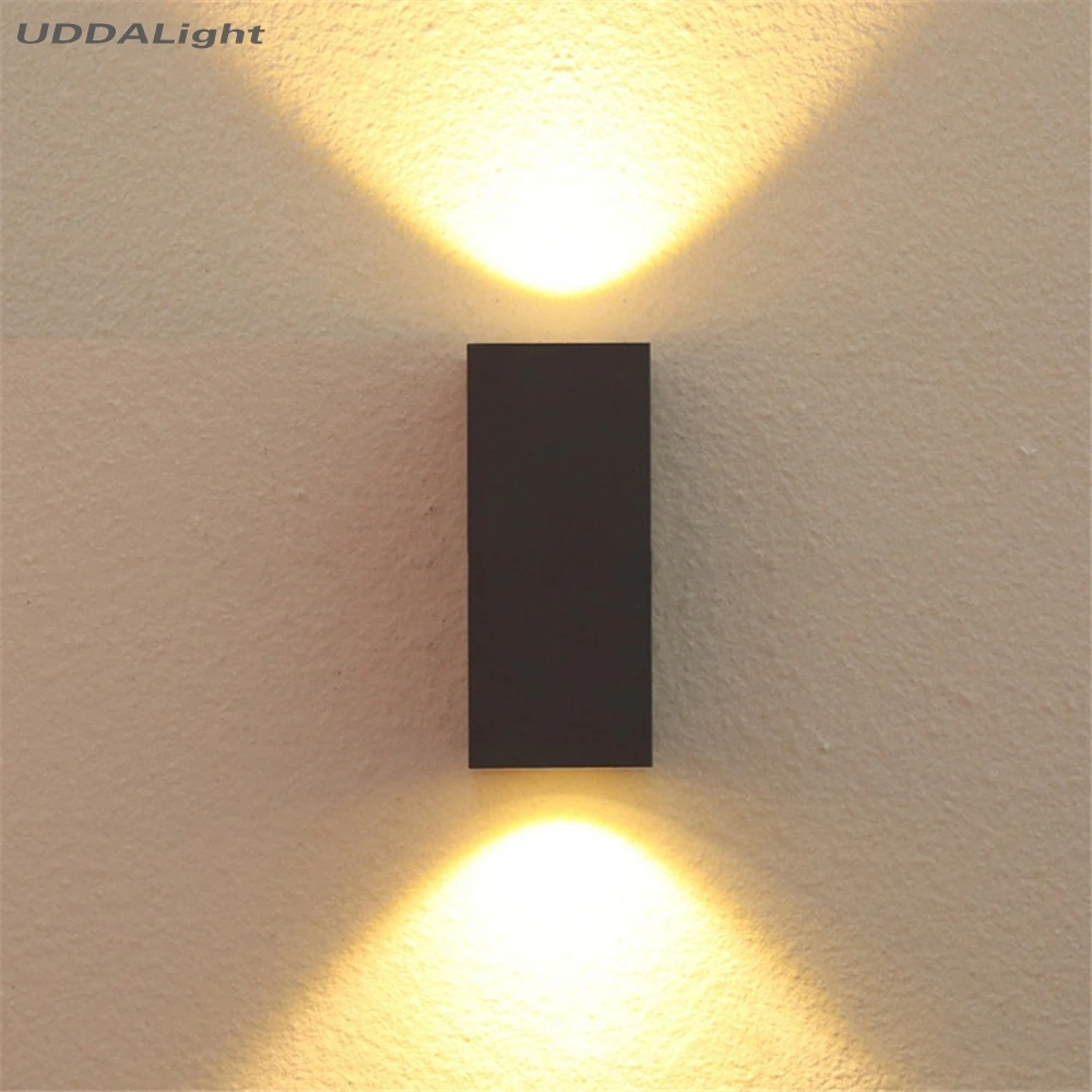 

round square black 10w wall lamp cob up down lighting waterproof