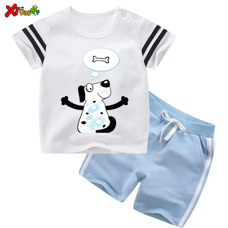 

Toddler Set Clothes Cool Boys Girls Summer Cute Puppy Print T Shirt+Shorts Casual Tracksuit Kids Short Sleeve Sports 2Pcs Suit