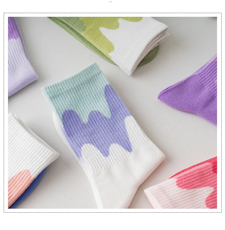 Ins Fashion Pinkycolor Women Socks Girls New Street Sports Warmer Thicken Spring Solid Colorful Middle Tube Soft free shipping