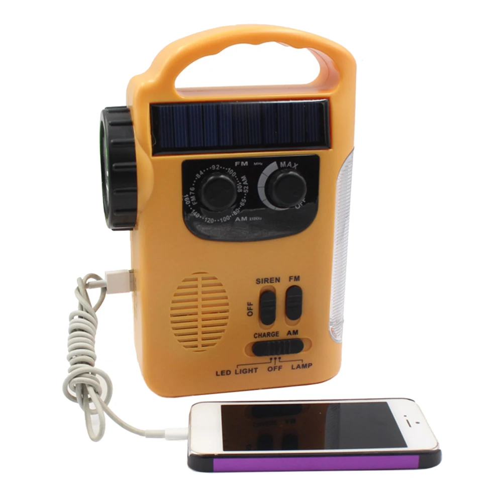 

Home Portable Solar Dynamo Power Bank Radios Emergency Outdoor Automotive Electronics Hand Crank Camping AM FM LED Lamp