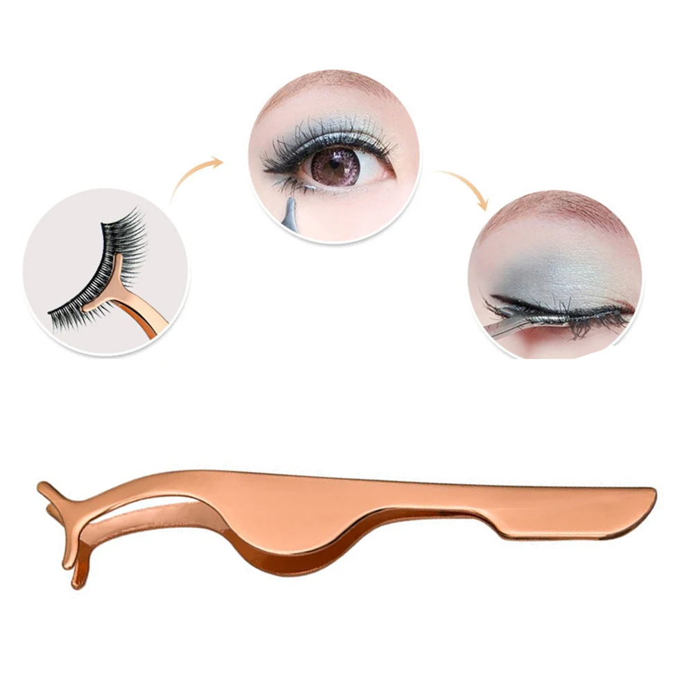 

1PCS Rose Golden False Eyelash Tweezers Beauty Makeup Tool Eye Lash Curler 3D Lashes Clip Clamp Makeup Forceps Tool Beauty