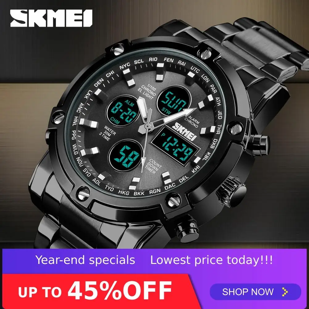 

SKMEI Quartz Analog Mens Watch Luxury Fashion Sport Wristwatch Stainless Watches Waterproof man Clock Relogio Masculino 1389