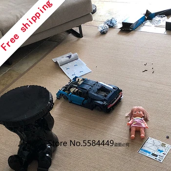 

Technic Race Car 20086 20086C 20001 Building Blocks Bricks Compatible 42083 Christmas Gift Bugattied car Chiron