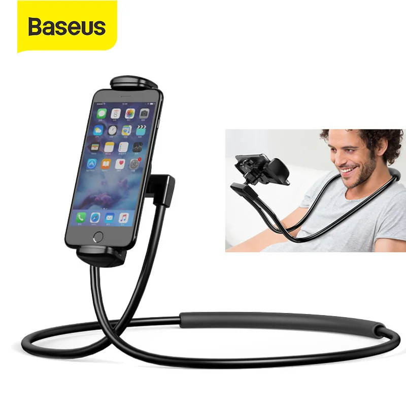 Держатель для телефона Baseus на шею подставка iPhone X Xiaomi Lazy Necklace подвесной кронштейн