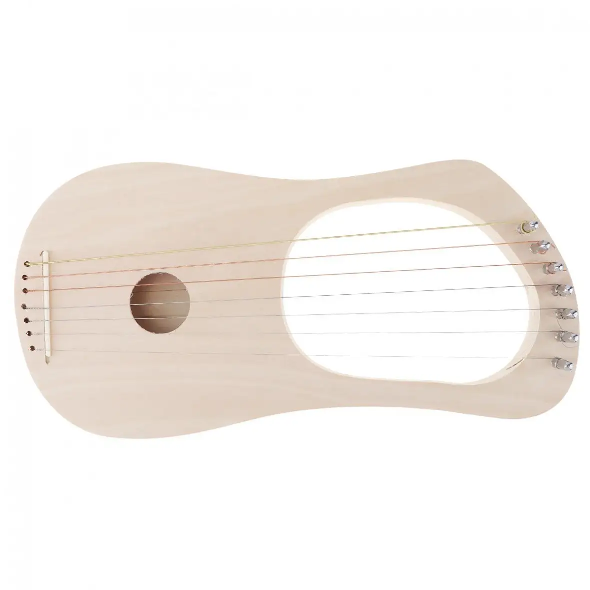 7 Strings Lyre Harp DIY Kit Solid Basswood String Instrument Handwork Painting Assembly for Amateur Beginner Kid Children Fun