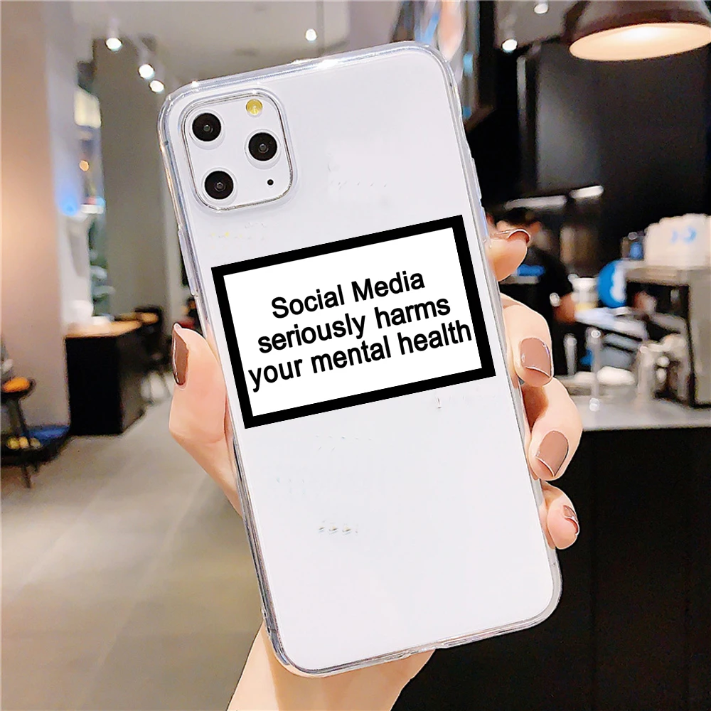 Прозрачный чехол с надписью и текстом в социальных сетях для iPhone 12 Mini чехлы 11 Pro Max