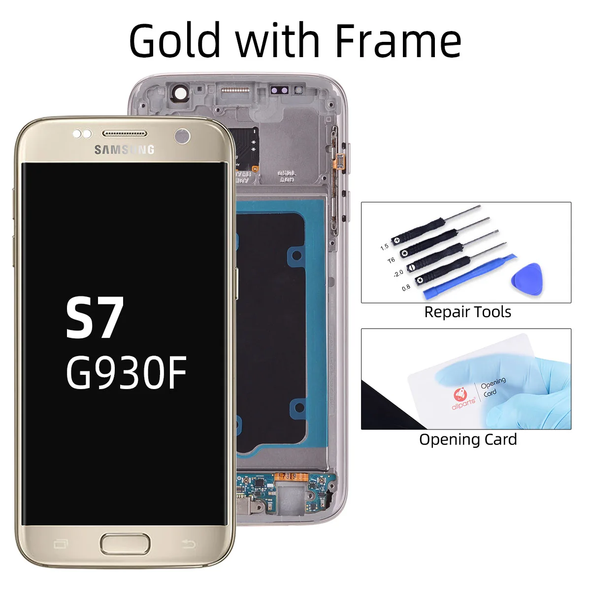 S7 Gold Frame Супер AMOLED дисплей для SAMSUNG Galaxy S7 Edge lcd кодирующий преобразователь сенсорного экрана в сборе с рамкой G935F G935 S7 G930F - Цвет: S7 Gold Frame