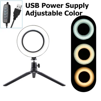 

LED Selfie Ring Light with Tripod USB Selfie Light Ring Lamp Big Photography Ringlight with Stand for Cell Phone Studio