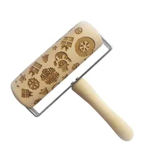 Товары года, Деревянная Рождественская скалка для тиснения, инструменты для выпечки печенья, поддержка детей, Прямая поставка