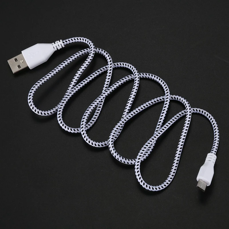 2 м Плетеный тканевый мини USB кабель для передачи данных и синхронизации зарядного устройства для сотового телефона розовый