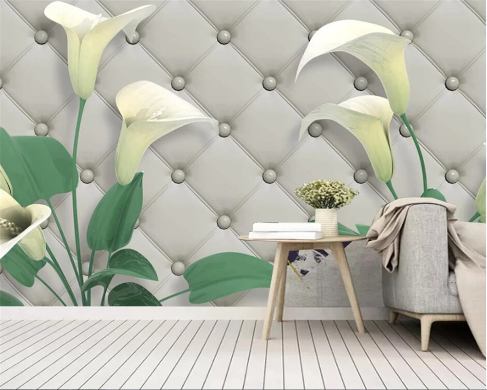 wall papers home decor Custom beautiful jewelry flowers modern light luxury TV sofa background 3D bedroom wallpaper mural behang