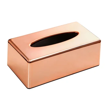

Rose Gold Facial Tissue Box Cover Holder Home Office Decorative Tissue Box