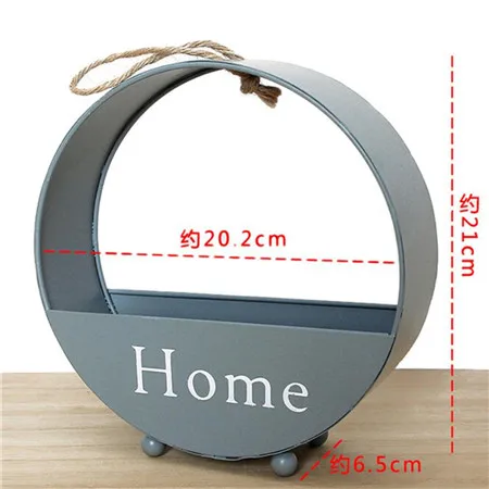 21CM Metal Iron Wall Hanging Plant Flower Pot Garden Balcony Decor Metal Art Bonsai Planter Fresh Decoration Pendant Vase#LR3 - Цвет: gray