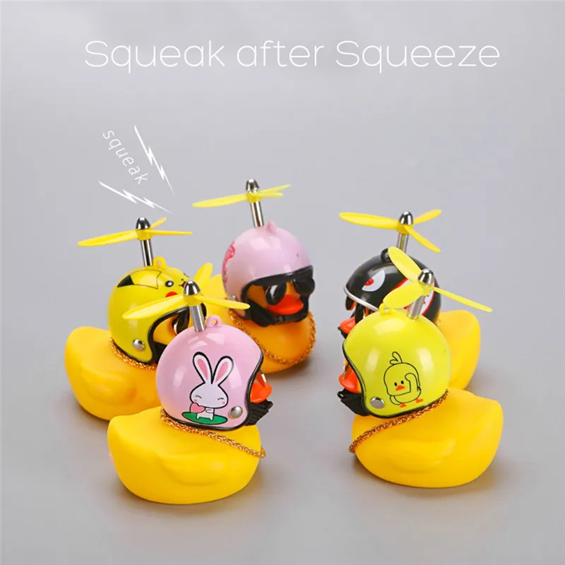 Standing Duck Bicycle Bell Broken Wind Small Yellow Duck MTB Road Bike Motor Helmet Riding Cycling Accessories With/not Lights