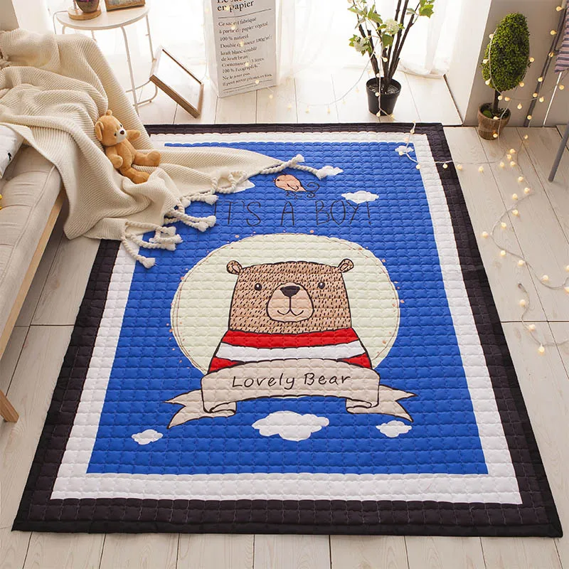 145X195 см детские игровые коврики 1,5 см утолщение мультфильм одеяло детская игра ковер в скандинавском стиле детская комната напольные украшения ковер