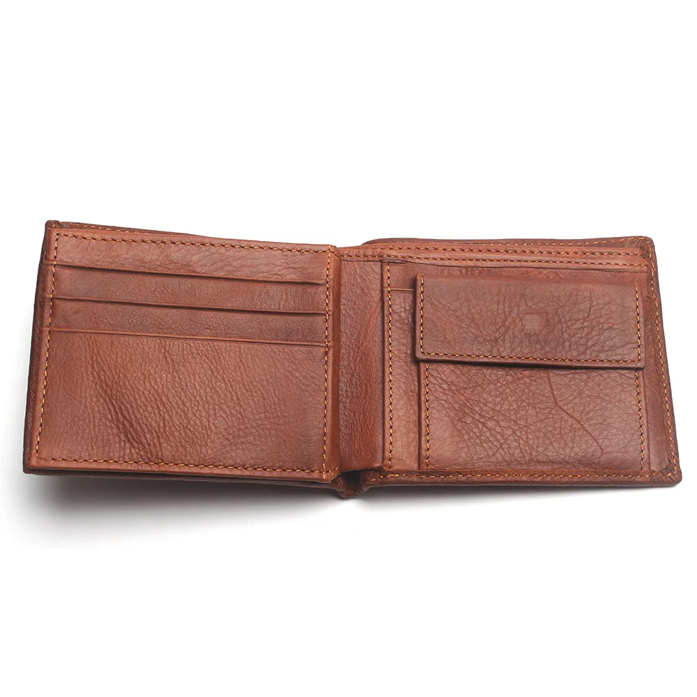 Eagle Head Embossed Wallet For Men Fashion Man Genuine Leather Wallets Cowhide Coin Purse
