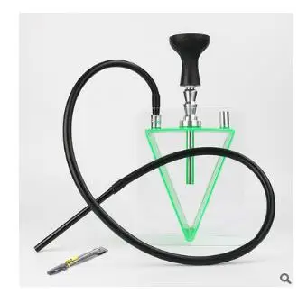 Акриловый кальян набор табачной трубы с Sheesha силиконовой чашей шланг металлические щипцы Весна Cachimbas сиша водные инструменты для труб - Цвет: Небесно-голубой