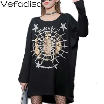 

Vefadisa Black Plus Size Women T-shirt 2020 Spring Star Print Long T Shirt Batwing Sleeve Casual Women T-shirt Loose QYF2226