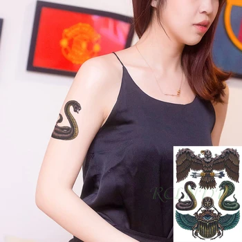 

Waterproof Temporary Tattoo Sticker Eagle Arrow Snake Beetle Wings Flash Tatoo Fake Tatto Hand Back Arm Art for Men Women