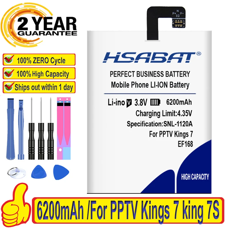 Топ бренд 100% Новинка 6200 мАч EF168 Аккумулятор для PPTV Kings 7 king 7S King7 PP6000 батареи +